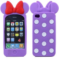iPhone 4S/4 3D Ribbon Bow Case (Light Purple)